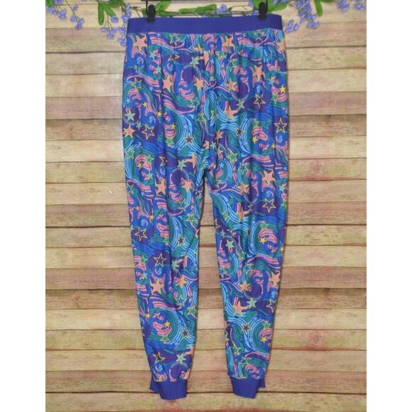 Pop Fit Cheek Boss Purple Joggers Pajama Pants Size XL Groovy Pattern Pockets - Picture 5 of 9